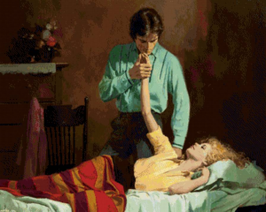 пара влюблённых - пара, любовь, нежность, он и она, страсть, утро, поцелуй - предпросмотр