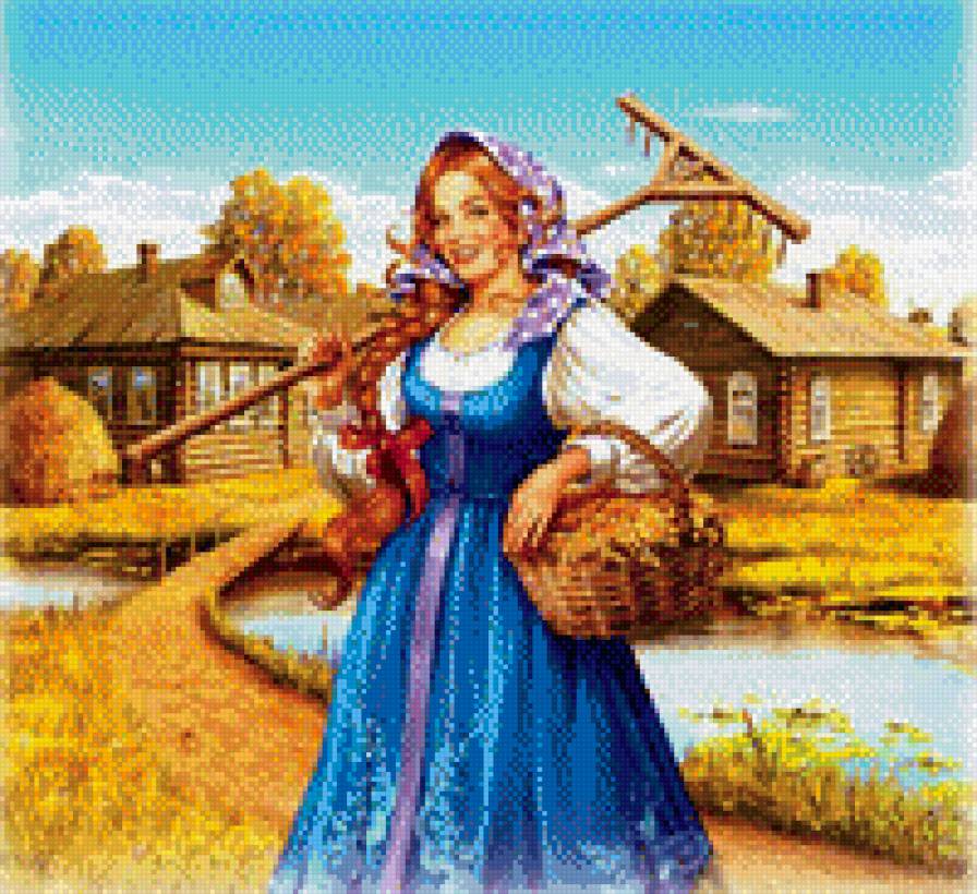 Селянка - красавица, селянка, девушка - предпросмотр