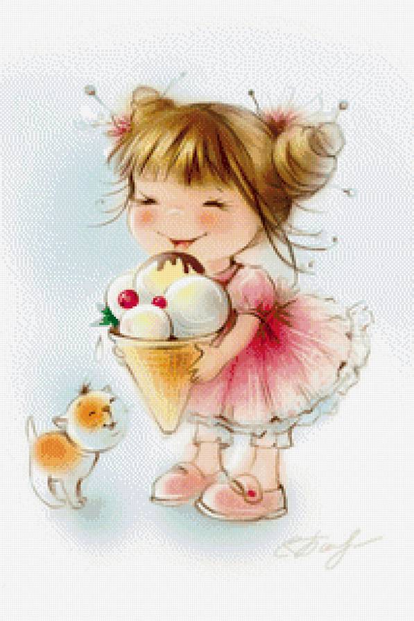 девочка с мороженым - сюжет, девочка - предпросмотр