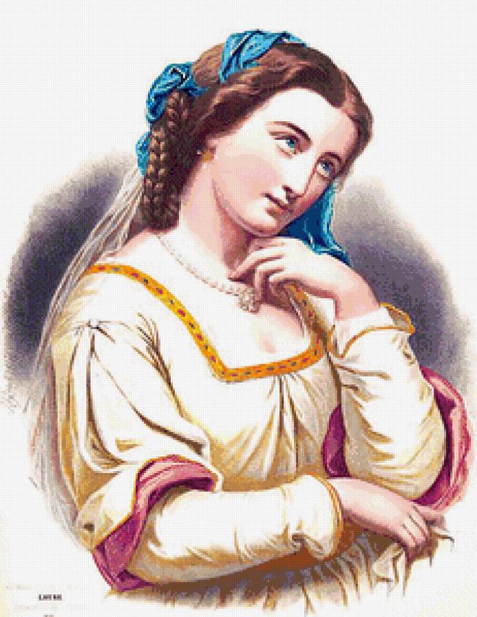 портрет девушки - классика, красавица, живопись, девушка, графика, женщина - предпросмотр