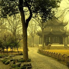 Схема вышивки «Сад и пагода»