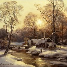 Схема вышивки «Зимний пейзаж»