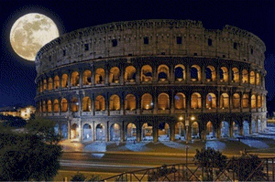 Ночной Колизей - италия, колизей, рим - предпросмотр