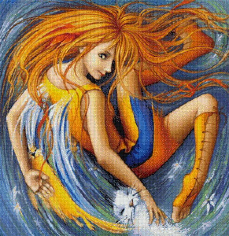 рыжая с котами - сюжет, портрет, девушка - предпросмотр