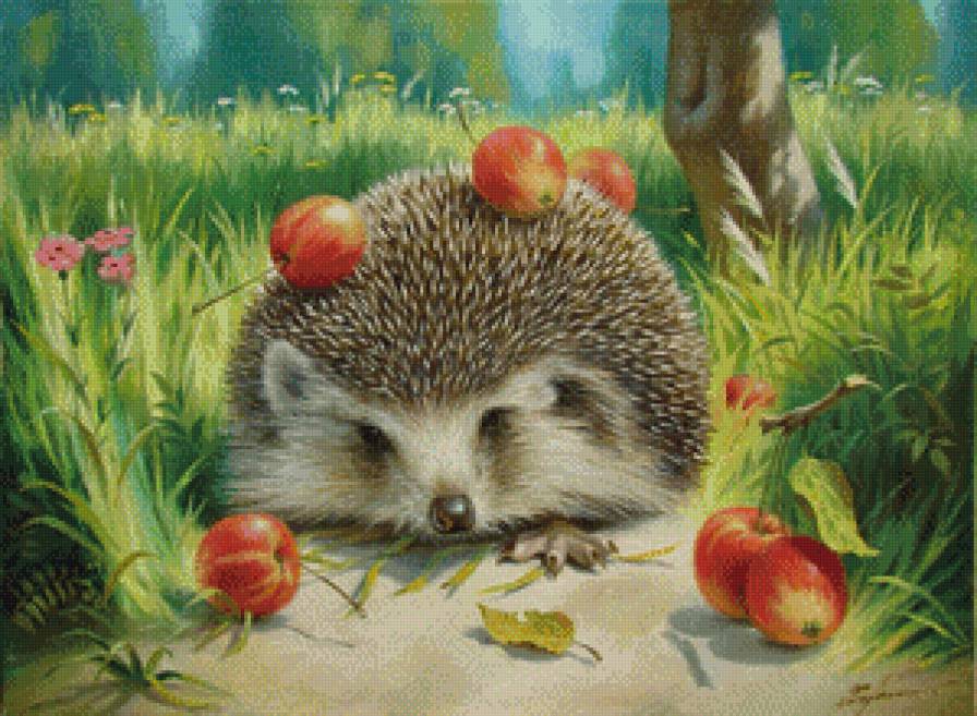 ежик в лесу - лес, еж - предпросмотр