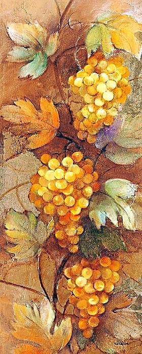 белый виноград (диптих часть 1) - панно, виноград, ветка, фрукты, диптих, кухня, еда, панель - оригинал
