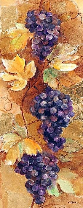красный виноград (диптих часть 2) - ветка, панель, еда, фрукты, панно, диптих, кухня, виноград - оригинал