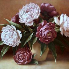 Схема вышивки «пионы»