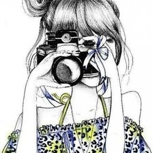 Схема вышивки «Девушка с фотоаппаратом»