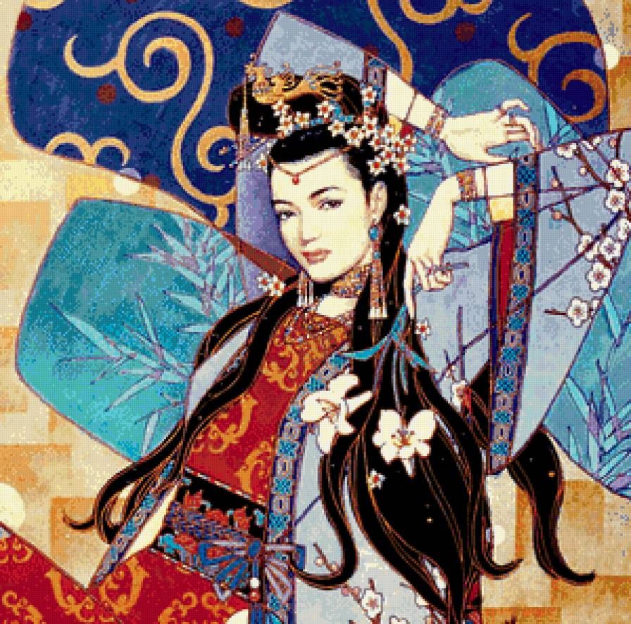 восточная принцесса - арт, красавица, дворец, восток, принцесса, женщина, девушка - предпросмотр