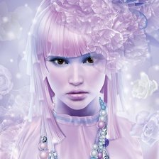 Схема вышивки «Сиреневая деввушка»