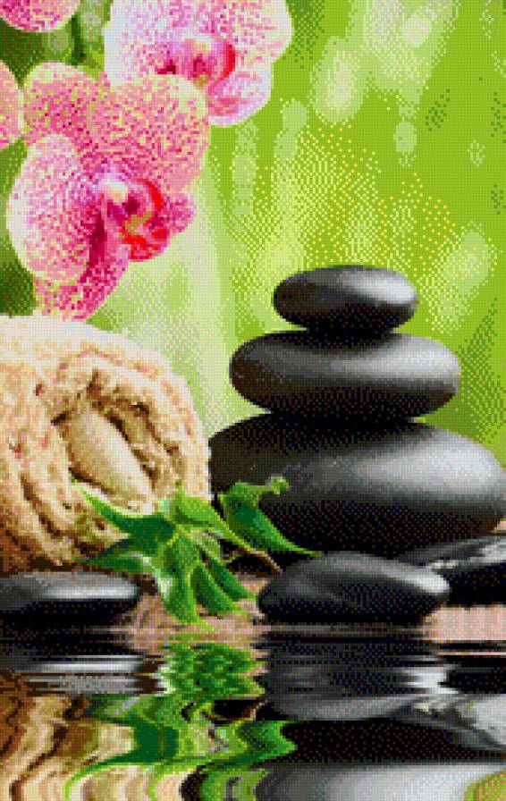 спа - вода, цветы, камни - предпросмотр