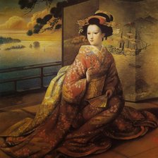 Схема вышивки «гейша»