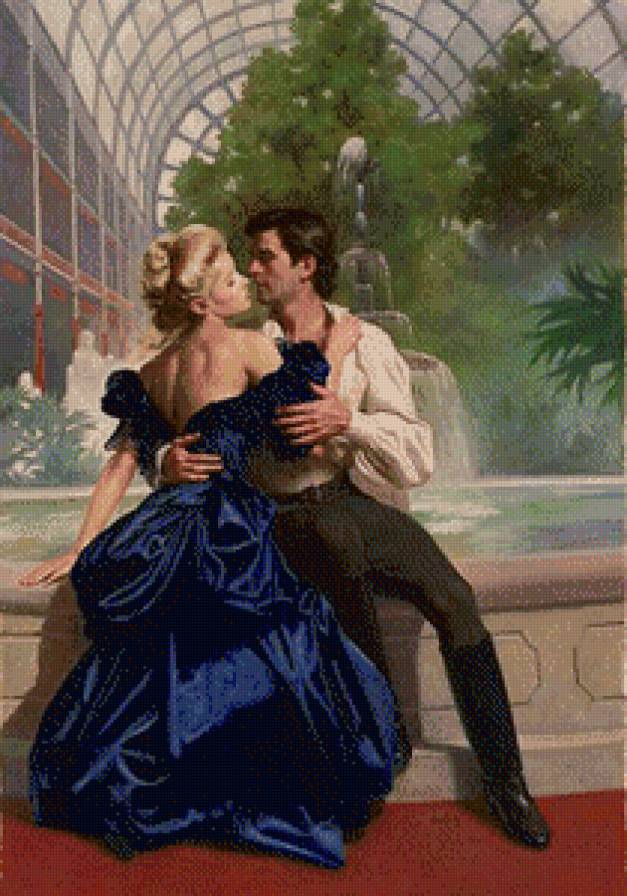 Серия "Гламур" - любовь, цветы, парень, страсть, девушка, фонтан, пара - предпросмотр