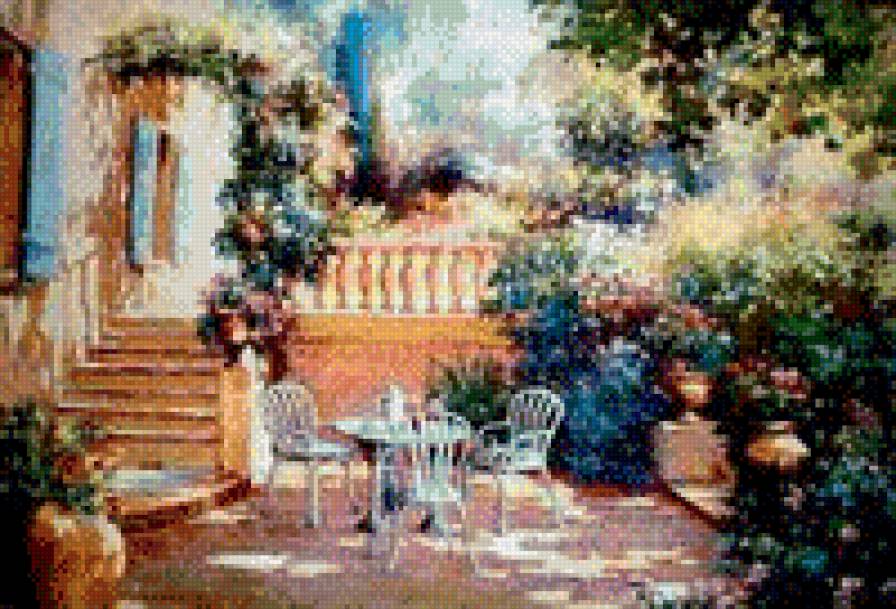 №940915 - цветы, дворик, веранда - предпросмотр