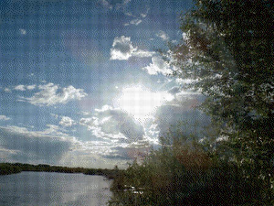 Закат - солнце, деревья, природа, пейзаж - предпросмотр