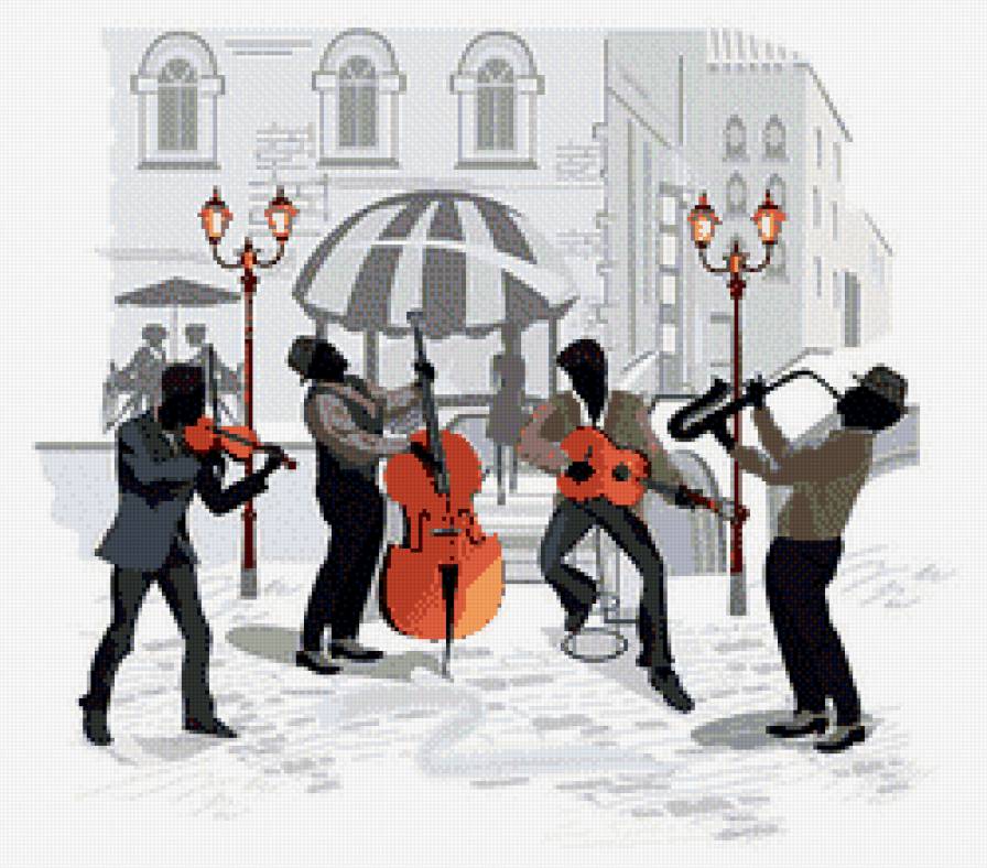 уличные музыканты - город, музыка - предпросмотр