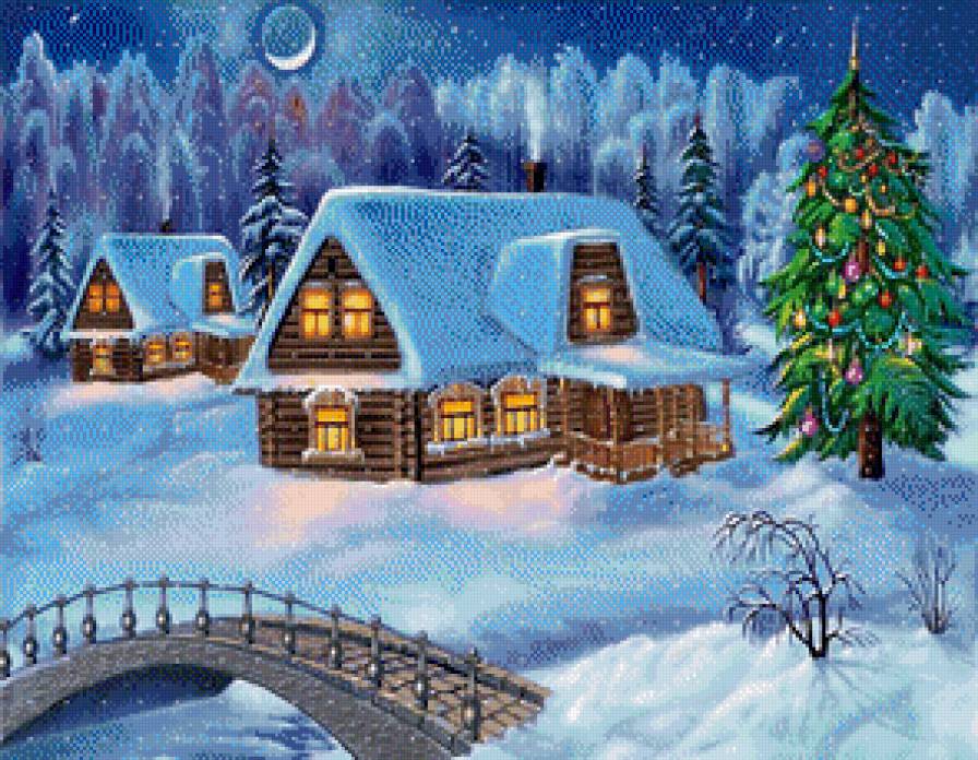 Рождественская ночь - зима - предпросмотр