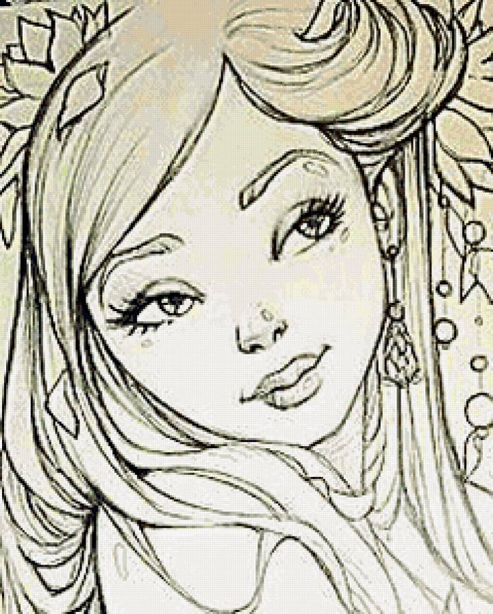 портрет девочки - монохром, портрет, девушка - предпросмотр