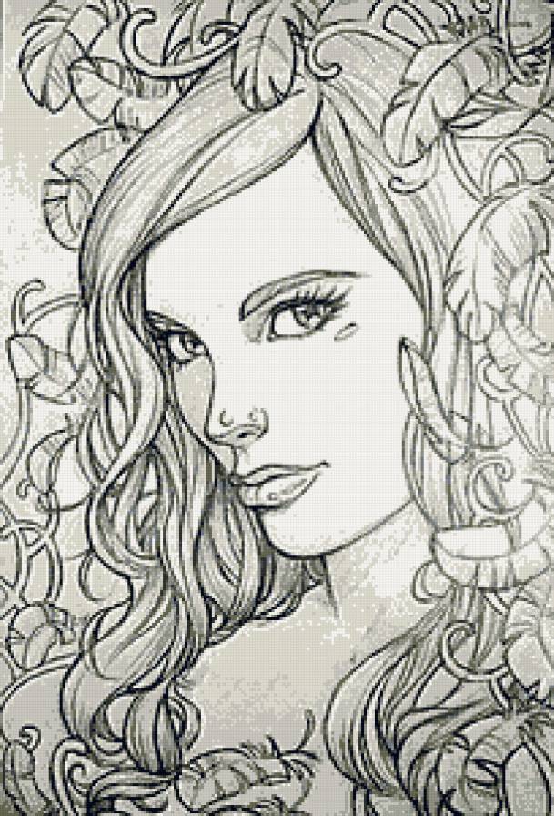 портрет девушки - женщина, монохром, красавица, портрет, девушка - предпросмотр