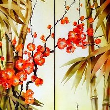 бамбук и сакура (диптих)