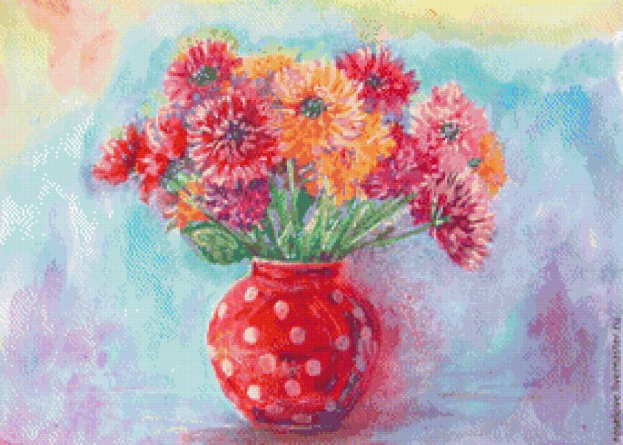 акварель - картина, искусство, цветы, живопись - предпросмотр