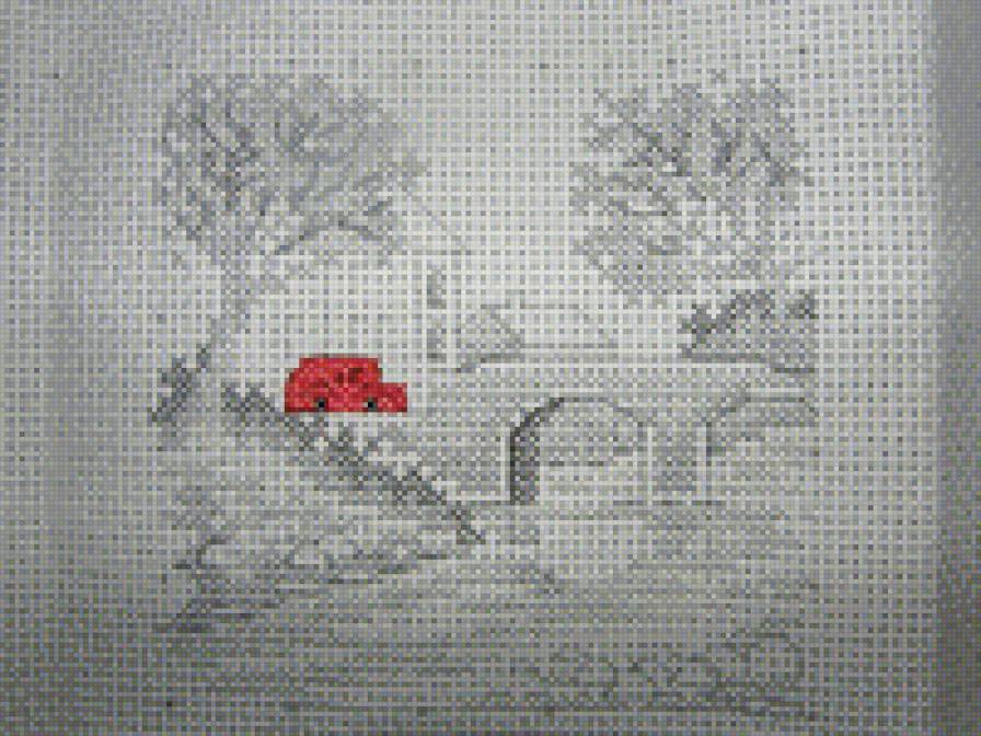 путешествие красной машинки-2(1) - графика, машинка - предпросмотр