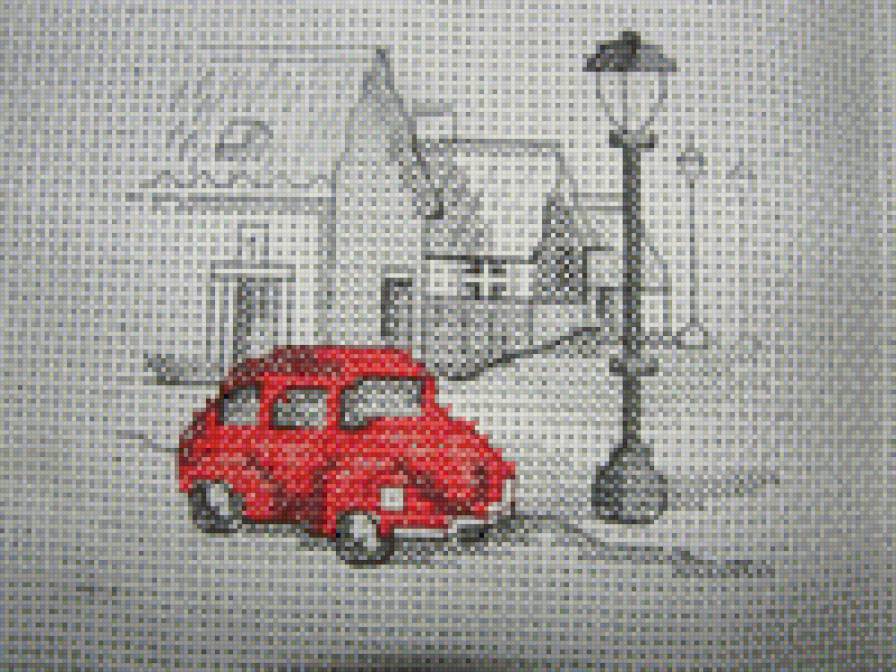 путешествие красной машинки-4 - путешествие, графика, машина - предпросмотр