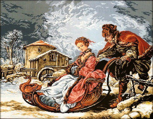 зимние катания - люди - оригинал