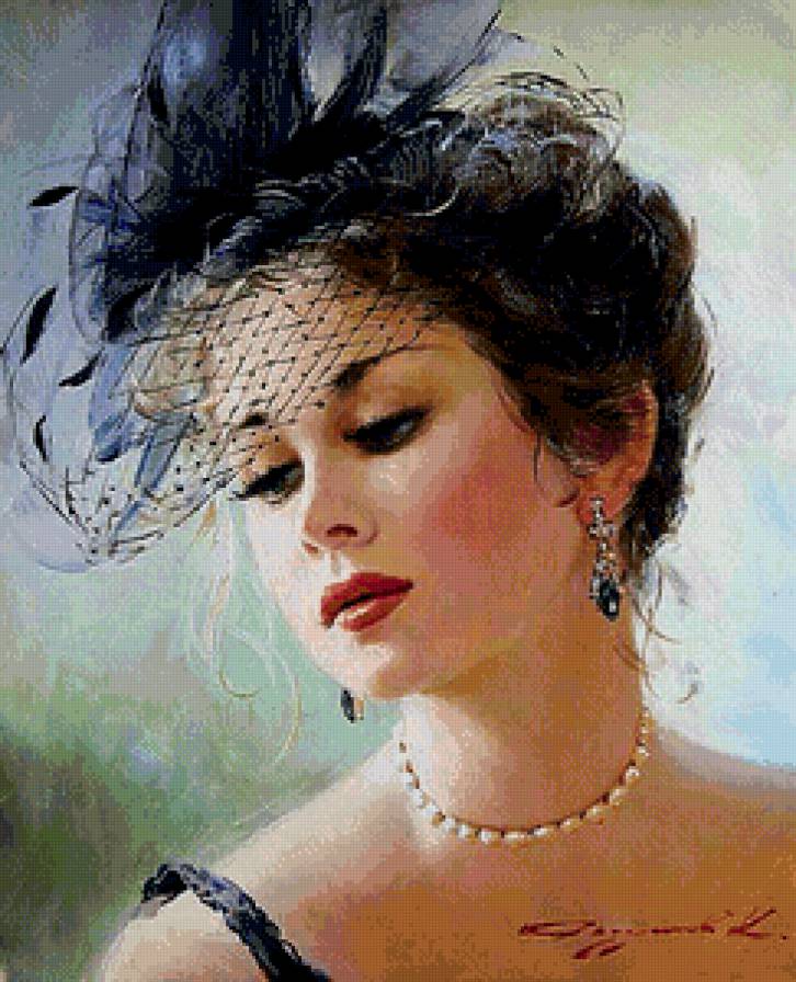 очаровательная девушка в шляпке - портрет, женщина, очарование, шляпа, девушка, красота - предпросмотр