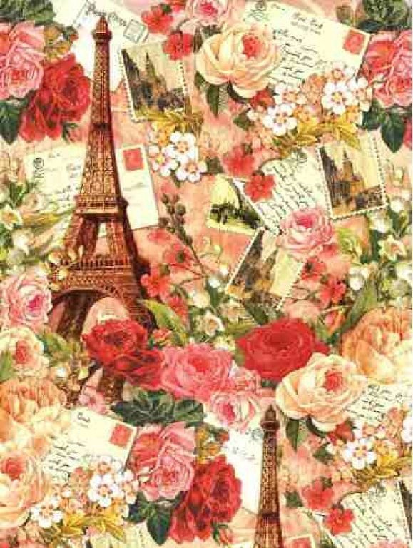 Винтаж, Париж - винтаж, цветы, эйфелева башня, париж - оригинал