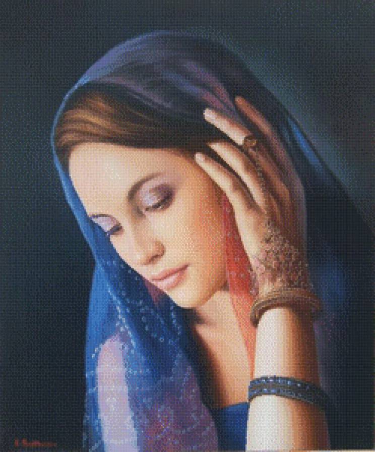 девушка в сари - романтика, портрет, девушка - предпросмотр