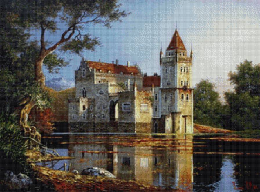 старый замок - картина, замок - предпросмотр