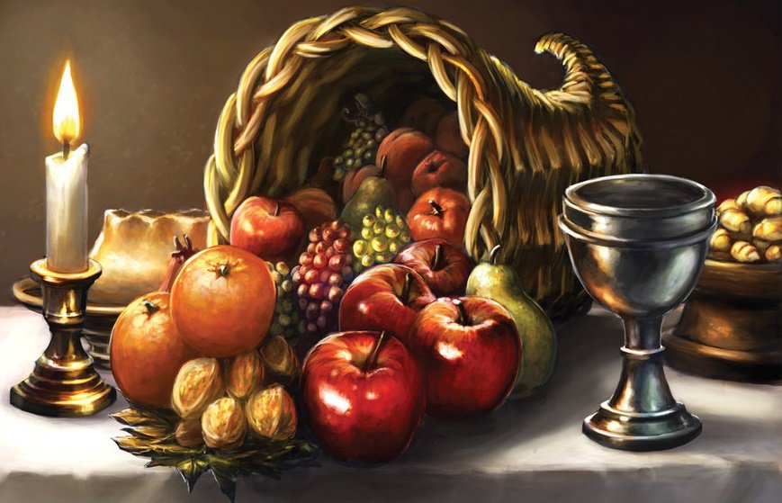 рог изобилия - фрукты, ягоды, натюрморт - оригинал