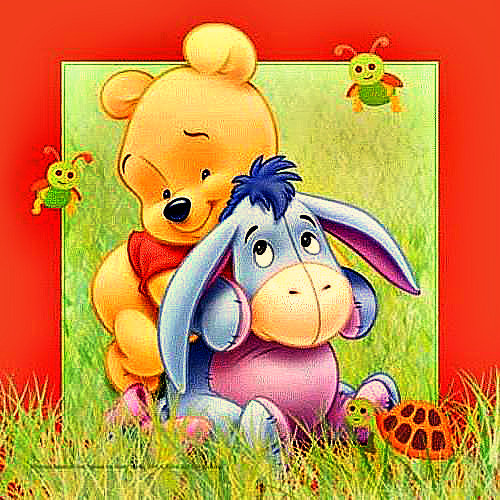 Серия "Мультяшки" - в детскую, ослик, травка, пчелки, лето, винни, дружба - оригинал