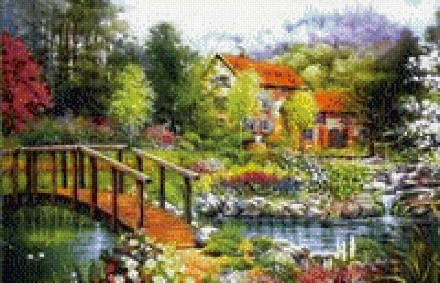 №948108 - кантри, домик, пейзаж - предпросмотр