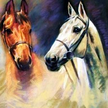 Схема вышивки «Лошади»