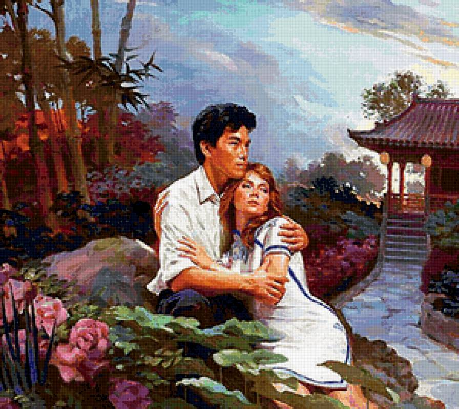 Нежные объятия - влюбленные, женщина, пара, мужчина - предпросмотр