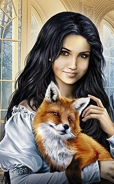 Девушка с лисичкой - животные, красавица, лиса, фэнтези, девушка - оригинал