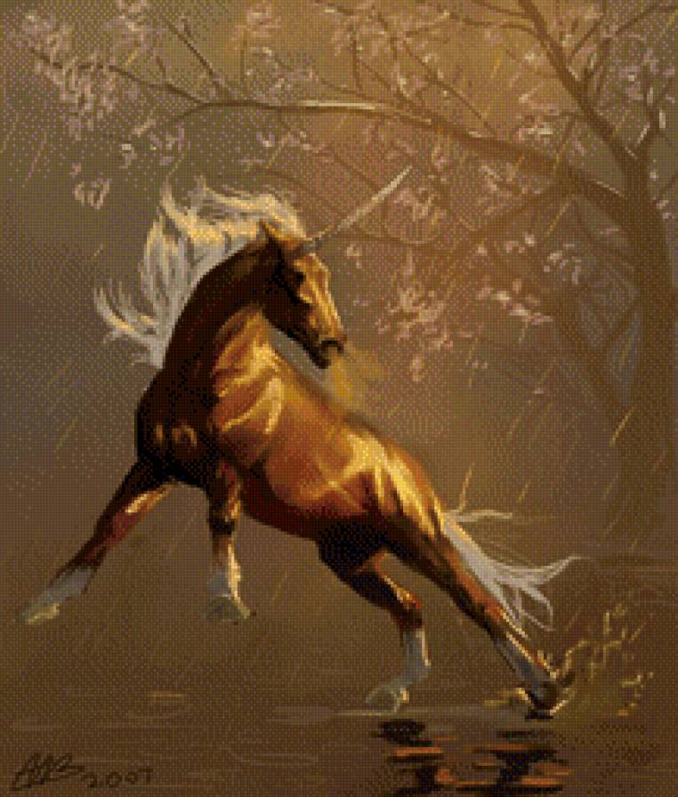 Единорог - единорог, лошадь - предпросмотр