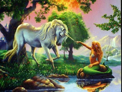 Chica y unicornio - оригинал