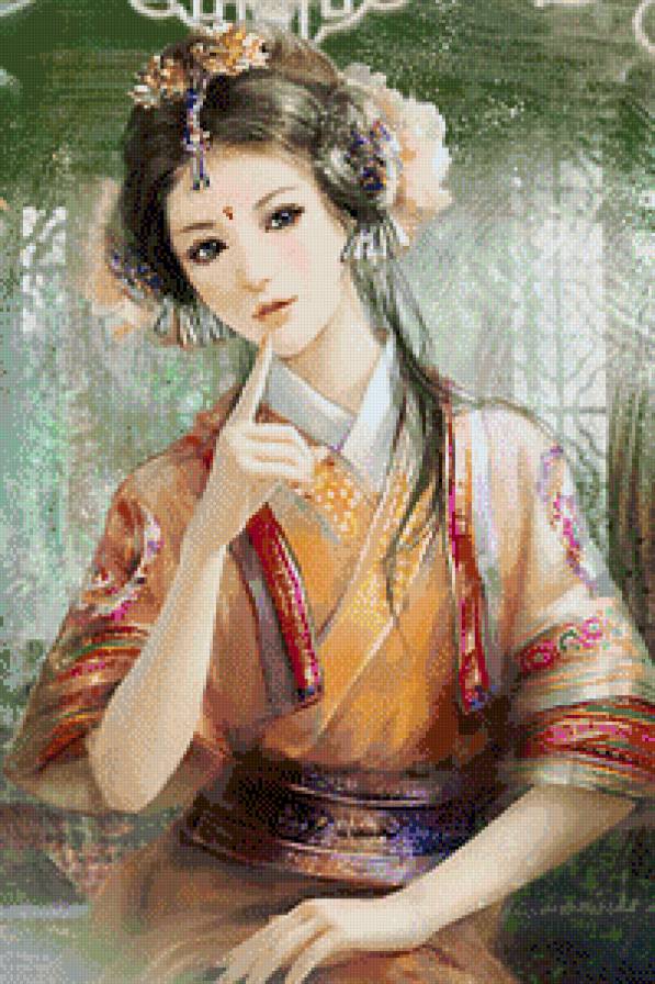 Школьница - япония, аниме, девушка, фэнтези - предпросмотр