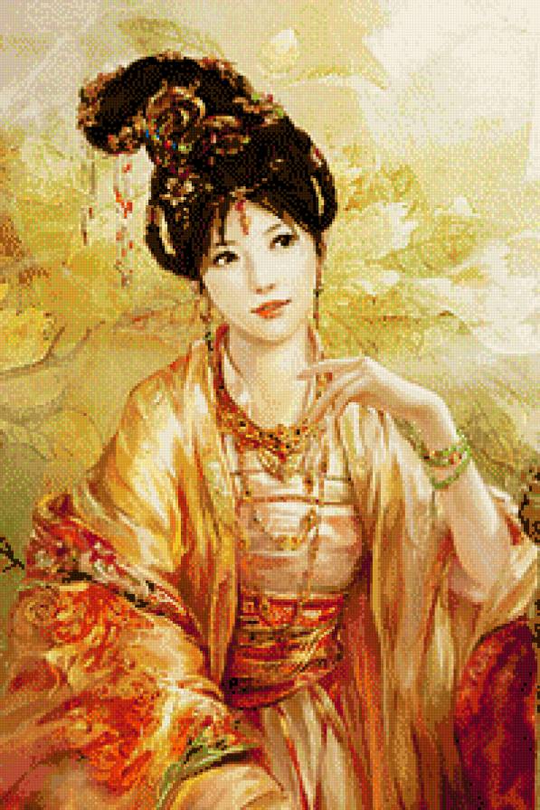 Задумчивость - япония, аниме, фэнтези, девушка - предпросмотр