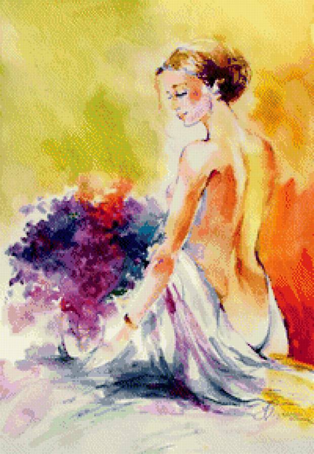 девушка - живопись, картина, девушка, искусство - предпросмотр