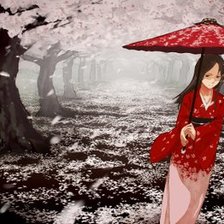 Схема вышивки «A cherry blossom rain»