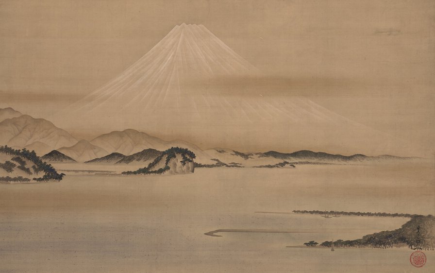 Вид на Фудзи - природа, япония, монохром - оригинал