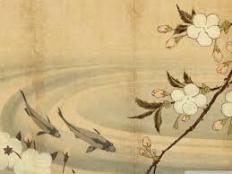 Аквариум - сакура, монохром, япония, природа - оригинал