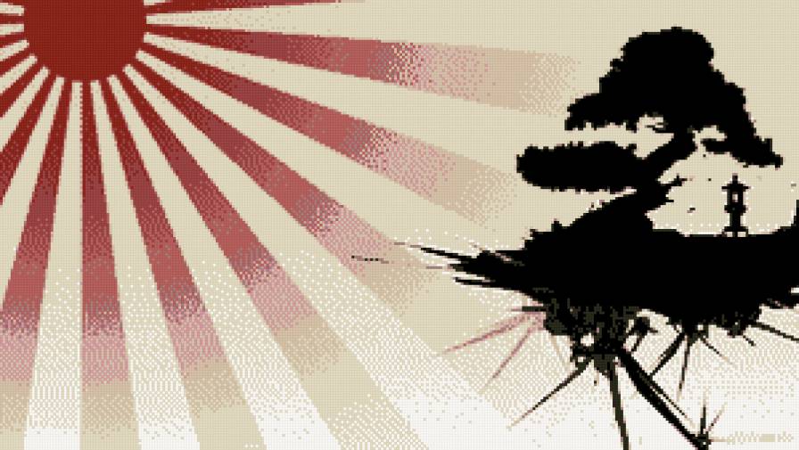 А-ля постер - япония, монохром, природа - предпросмотр