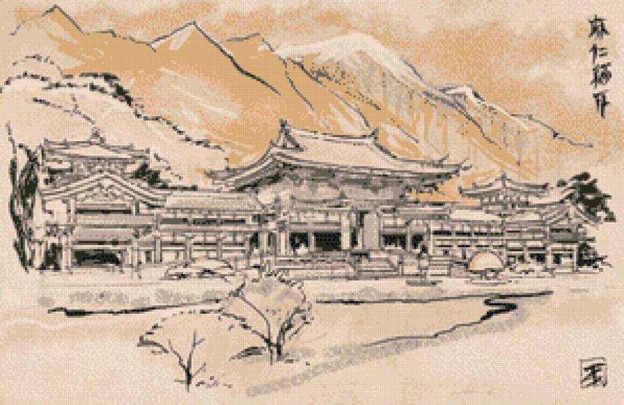 Городские зарисовки - япония, природа, монохром - предпросмотр