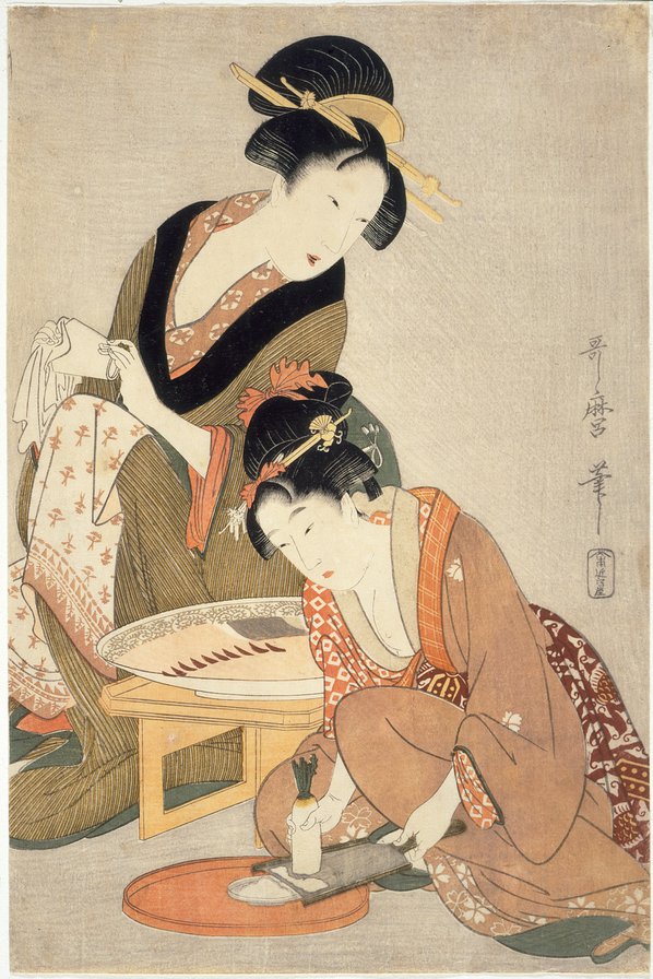 Японская графика - женщина, япония - оригинал
